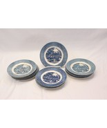 Currier Ives Bread Plates 6 1/4&quot; Lot of 13 Harvest USA Blue White - $40.19 CAD
