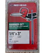 Red Head 1/4 in. x 3 in. HAMMER-SET ANCHOR 25CT 35207 New Never Used! - $29.39