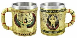 Egyptian Theme Pharaoh King Tut and Goddess Isis Coffee Cup Mug Beer Tankard Set - £31.96 GBP