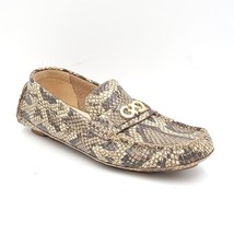 Cole Haan Boys Slip On Penny Loafers Size US 5.5B Beige Snake Print Leather - £29.96 GBP