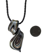 Artisan Hand blown glass pendant Necklace Vintage 3&quot; x 1&quot; Murano style - $24.61 CAD