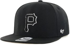 Pittsburgh Pirates MLB &#39;47 Black No Shot Captain Hat Cap Adult Men&#39;s Snapback - £20.04 GBP