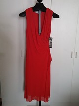 DONNA RICCO NEW YORK LADIES RED RAYON LINED SLEEVELESS DRESS-8-NWT-ORIG.... - £13.12 GBP