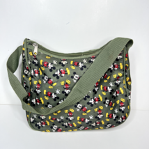Mickey Mouse Olive Green Tote Purse Zippered Hand Bag Authentic Disney 11x9 - $12.84
