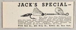 1947 Print Ad Jack&#39;s Special Fishing Lures Bass,Muskies Brook Bait Buffalo,NY - £6.51 GBP