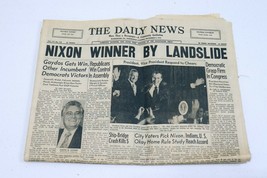 ORIGINAL Vintage Nov 8 1972 Richard Nixon Elected PA Daily News Newspaper - $59.39