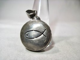 Vintage Sterling Silver Etch Mexico Ichthys Christian Fish Perfume Penda... - £51.15 GBP