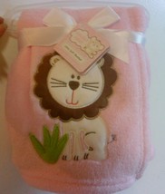 Snugly Baby Embroidered Girl Blanket Pink Lion - $9.99