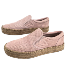 Tretorn Emilia Loafer Blush Pink Size 9 Leather Slip On Espadrille Platform Shoe - £39.17 GBP