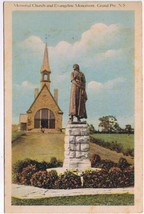 Postcard Memorial Church &amp; Evangeline Monument Grand Pre Nova Scotia - £2.36 GBP
