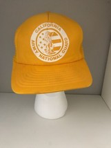 Vintage Yellow California National Guard Trucker Hat Cap Snap Back - $20.00