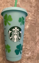 New Starbucks 2020 COLOR-CHANGING Reusable Cold Cups 24oz Shamrock Cup - £14.24 GBP