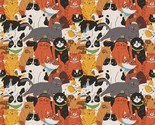 Cotton Here Kitty Kitty Cat Faces Pet Cotton Fabric Print by the Yard D3... - €13,70 EUR