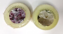 Village Candle Cherry Blossom &amp; Gardenia Wax Melt Tart Lot Of 2 (1 Oz Ea)Retired - £9.59 GBP