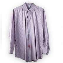 Brooks Brothers pink and blue striped dress shirt size 17–34 - £21.34 GBP