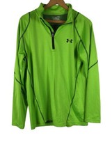 Under Armour 1/4 Zip Pullover Large Mens Fitted Cold Gear Green Activewe... - $37.18