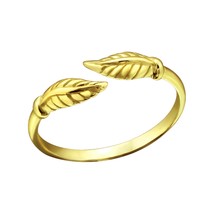 Gold Plated 925 Sterling Silver Leaf Toe Ring - £12.69 GBP