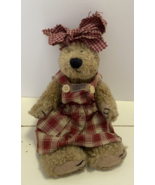 Boyds Bear with Red Gingham Dress Eudemia Q Quignapple Tan - £13.82 GBP