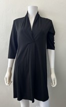 Eileen Fisher Black Knit Dress Half Sleeve Stretch Size Small - $46.44