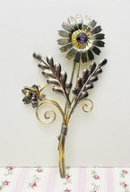 Vtg Van Dell 4&quot; Flower Brooch Amethyst Purple Crystals 12K Gold Filled S... - $23.95 CAD