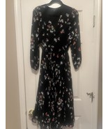 Ann Taylor Meadow Floral Pleated Faux Wrap Dress Women Size 8 - €34,26 EUR