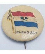 Vintage 1890&#39;s Sweet Caporal Cigarette PARAGUAY Country Flag Pinback Button - $12.01 CAD