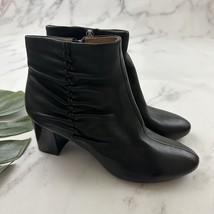 Bettye Muller Womens Ankle Boots Booties Size 8.5 New Black Leather Bloc... - $49.49