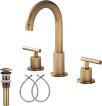 Ggstudy 2-Handle Bathroom Faucet 3 Holes 360 Swivel Spout Antique Brass - $89.99