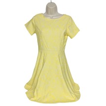 One Clothing Sheath Dress Size Small Yellow Textured Short Sleeve Zip Up - £21.30 GBP