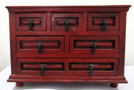 Vintage Dresser Top Wooden Chest of Drawers Salesman Sample with Tassel Pulls - £102.08 GBP