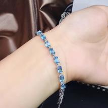 New natural Topaz bracelet, simple and fresh, special benefits, 925 sterling sil - £108.86 GBP