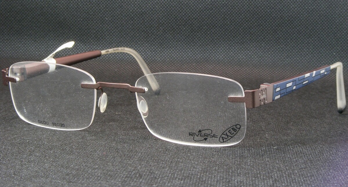 Reverse AXEBO TRILOGIES 03 Marron/Mauve/Bleu Argent Lunettes 53-20-140 F... - $134.87