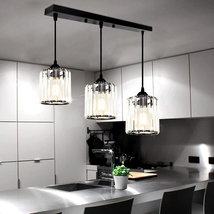 3-Lights Black Hanging Ceiling Light,Modern Adjustable Farmhouse Pendant Ceilin - £83.65 GBP