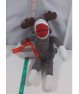 Sock Monkey Reindeer Antlers Galerie 9&quot; Plush Stuffed Animal Christmas - £6.30 GBP