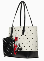 Kate Spade Disney X Reversible Minnie Mouse Leather Tote Pouch K4643 $379 NWT - £110.37 GBP