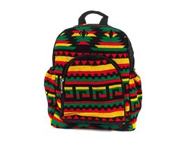 Mia Jewel Shop Small Rasta Aztec Tribal Print Pattern Cushioned Backpack Daypack - £21.74 GBP