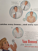 1950 Original Esquire Art Ad Advertisements Van Heusen Shirts Chris Craft Boats! - £8.62 GBP