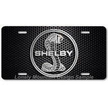 Shelby Cobra Inspired Art Gray on Mesh FLAT Aluminum Novelty License Tag... - £12.64 GBP
