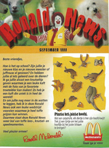 McDonald&#39;s  - September 1999 - Ronald News - Belgium - £1.98 GBP