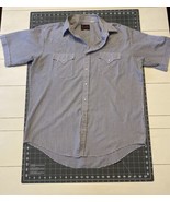Plains Western Wear Pearl Snap Shirt Tattersall Plaid Blue White Black  ... - €11,52 EUR