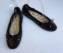 Sam Edelman Shoes Ballet Animal Print Brown Black Fabric Felicia Womens ... - $29.65