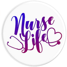 Nurse Life Design with Stethoscope White background - PopSockets Grip and Stand  - £12.05 GBP