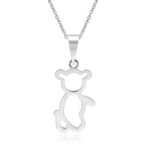 Cute Animal Cuddle Dainty Teddy Bear Stuff Toy Sterling Silver Necklace - £10.82 GBP