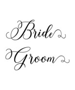 BRIDE and GROOM 11&quot; Vinyl Decal Stickers - V1 - Wedding - Dressing Rooms  - £7.85 GBP