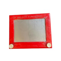 Etch A Sketch Vintage Screen 1980 Drawing Board Classic Toy Red &amp; Gray A... - £20.56 GBP