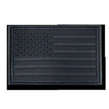 Tactical Usa United States Flag 3-D Rubber 3&quot; X 2&quot; Black Patch Hook Loop - £23.58 GBP
