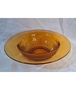 Vintage Unbranded Amber Glass 12 Inch Bowl With 2 Inch Wide Flat Edges - £33.08 GBP