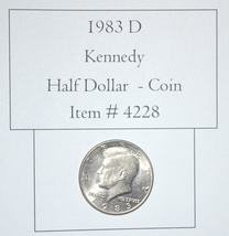 1983 D, Kennedy Half Dollar, # 4228, half dollar coin, vintage coins, rare coins - £23.13 GBP