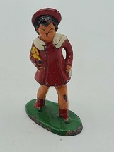 VINTAGE Barclay Lead Red Hat/Coat Girl, Train Figure - £10.99 GBP