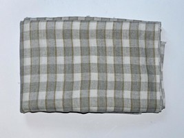 4.25 Yards, 57&quot; Wide, Light Weight, 100% Linen, Brown/Grey/Beige Squares - $67.92